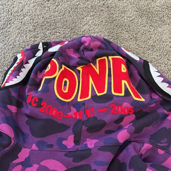 BAPE PONR hoodie :color purple :size L - Picture 4 of 6
